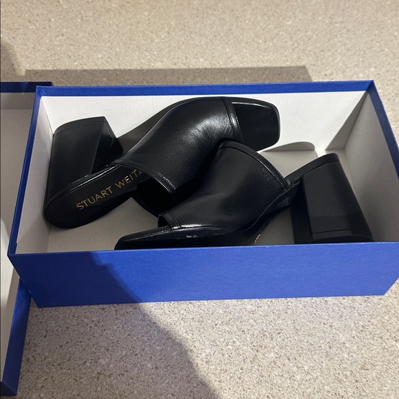 Stuart Weitzman Black Leather Mules - Picture 10 of 10